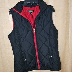 Ralph Lauren Black and Red Quilted Vest
